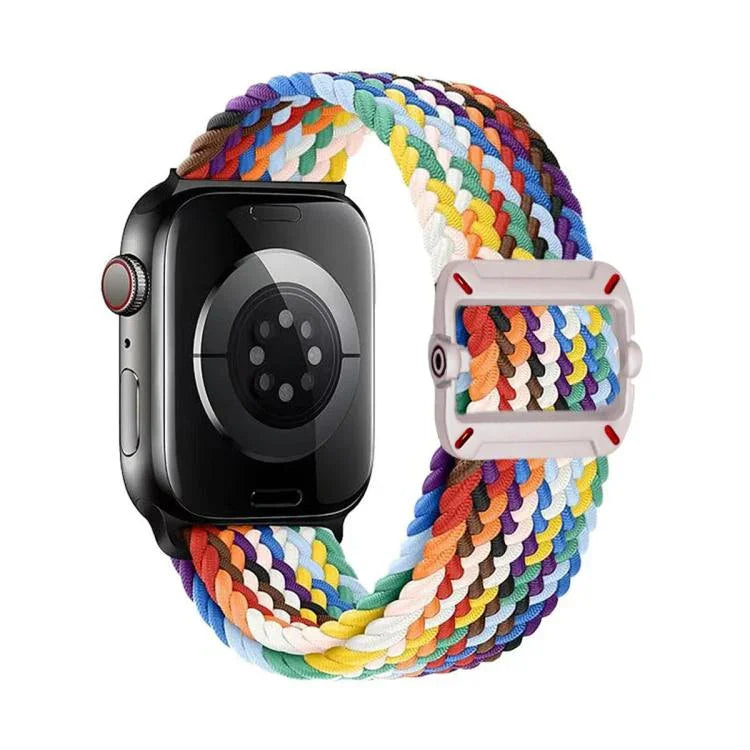Bracelet de montre en nylon tressé avec boucle mécanique à double boucle, pour Apple Watch 42 mm / 41 mm / 40 mm / 38 mm