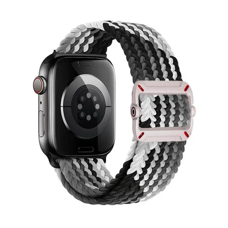 Bracelet de montre en nylon tressé avec boucle mécanique à double boucle, pour Apple Watch 42 mm / 41 mm / 40 mm / 38 mm