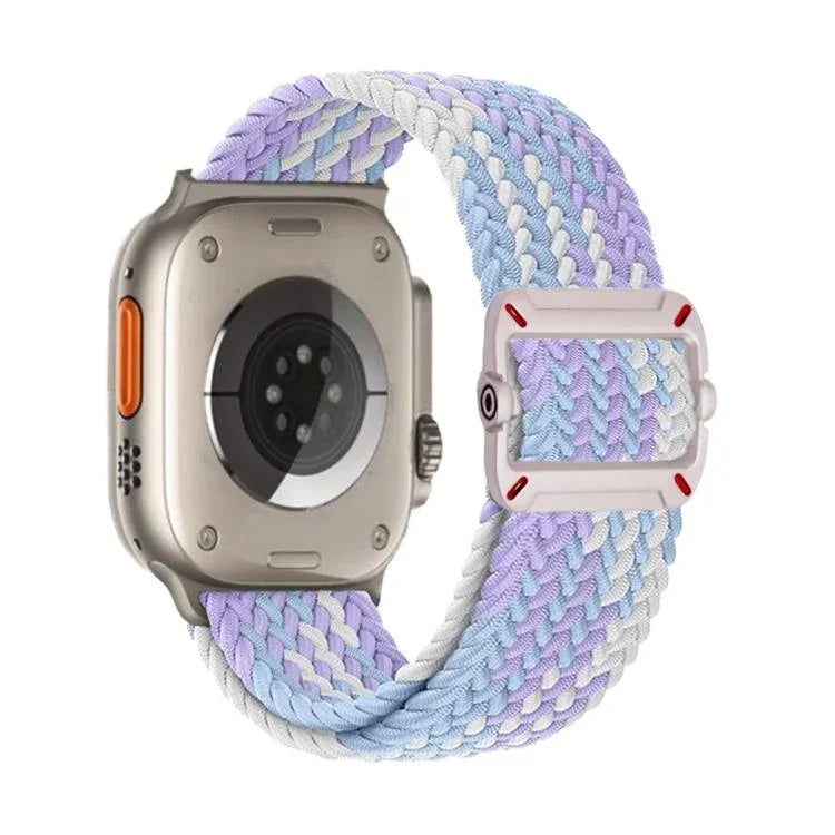 Bracelet de montre en nylon tressé avec boucle mécanique à double boucle, pour Apple Watch 42 mm / 41 mm / 40 mm / 38 mm