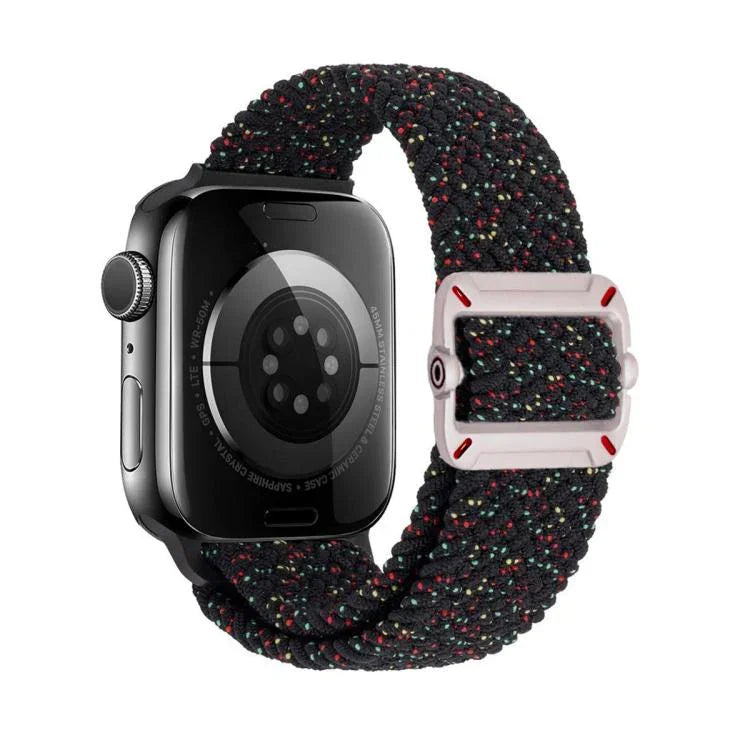 Bracelet de montre en nylon tressé avec boucle mécanique à double boucle, pour Apple Watch 42 mm / 41 mm / 40 mm / 38 mm
