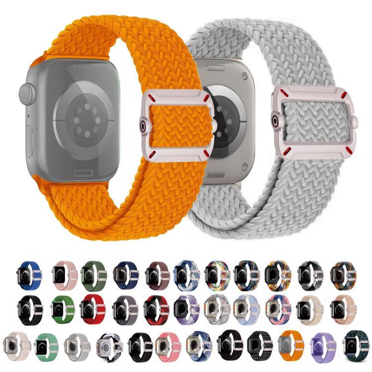 Bracelet de montre en nylon tressé avec boucle mécanique à double boucle, pour Apple Watch 42 mm / 41 mm / 40 mm / 38 mm