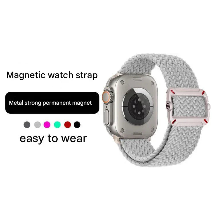 Bracelet de montre en nylon tressé avec boucle mécanique à double boucle, pour Apple Watch 46 mm / 49 mm / 45 mm / 44 mm