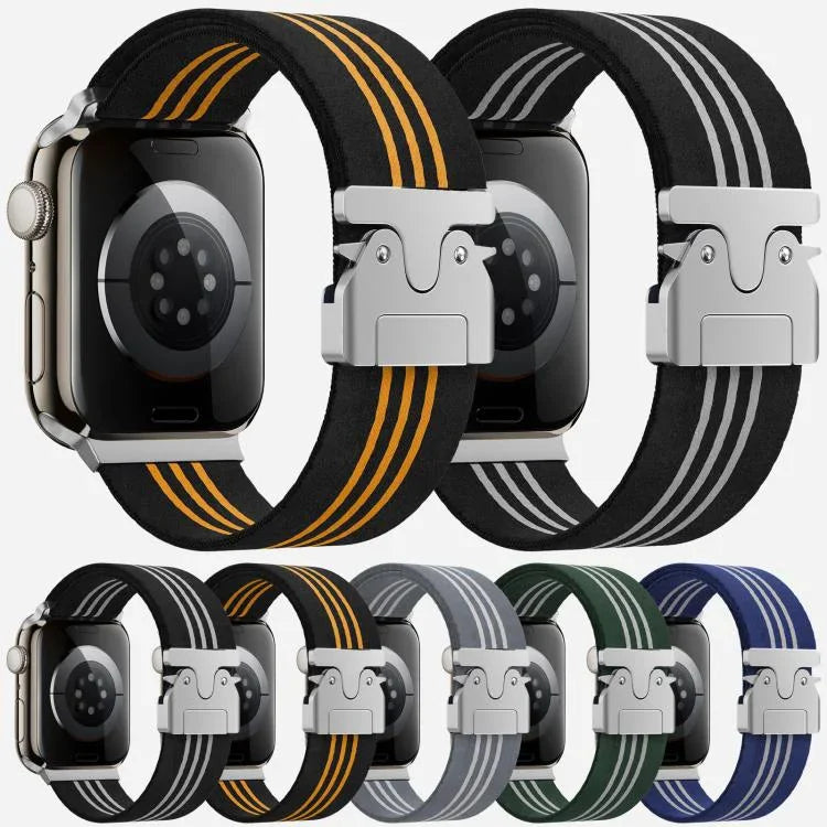 Bracelet de montre xDfind en nylon tressé à 3 bandes avec boucle parachute, compatible avec Apple Watch 42/44/45/46/49 mm et Apple Watch 38/40/41/S10 42 mm.