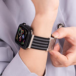 Bracelet de montre xDfind en nylon tressé à 3 bandes avec boucle parachute, compatible avec Apple Watch 42/44/45/46/49 mm et Apple Watch 38/40/41/S10 42 mm.