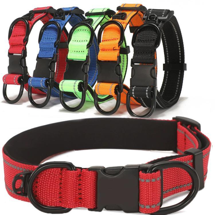 Collier réfléchissant en tissu imperméable avec boucle noire pour animaux de compagnie, collier imperméable, S, collier imperméable, M, collier imperméable, L