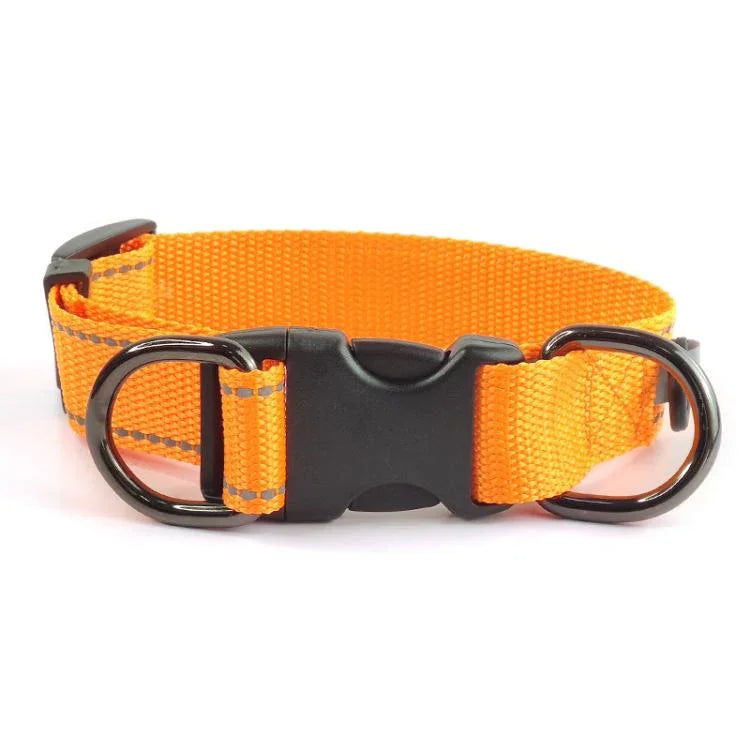 Collier Réfléchissant pour Animaux de Compagnie, Boucle Noire en Nylon, S, M, L, Collier en Nylon, S, Collier en Nylon, M, Collier en Nylon, L