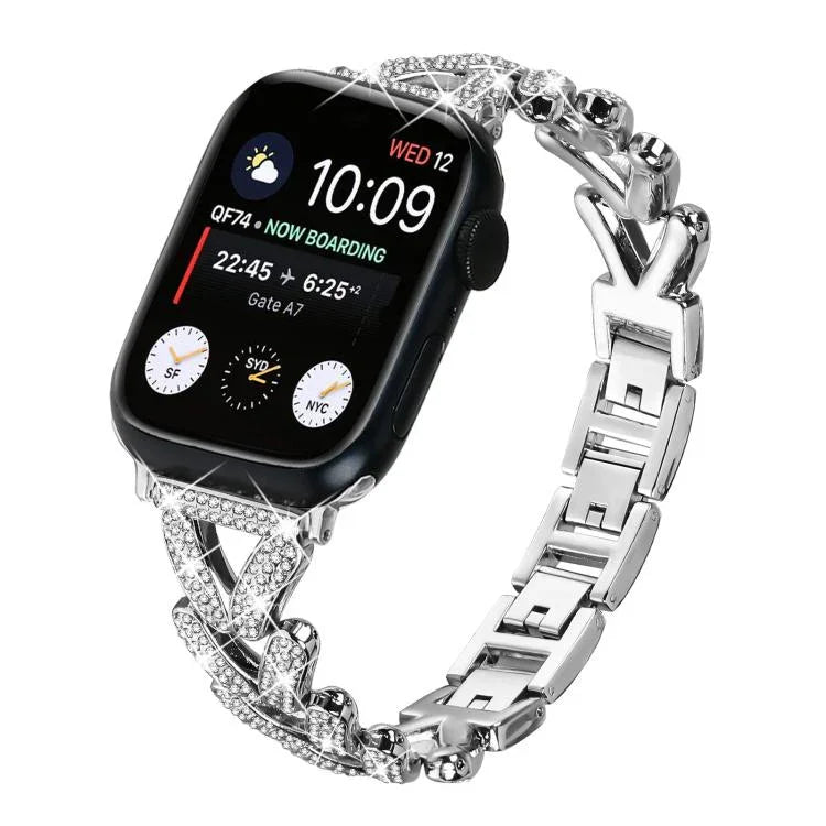 xDfind Bracelet de montre en métal Small Twist Diamond, pour Apple Watch 38 / 40 / 41 / S10 42mm 20mm