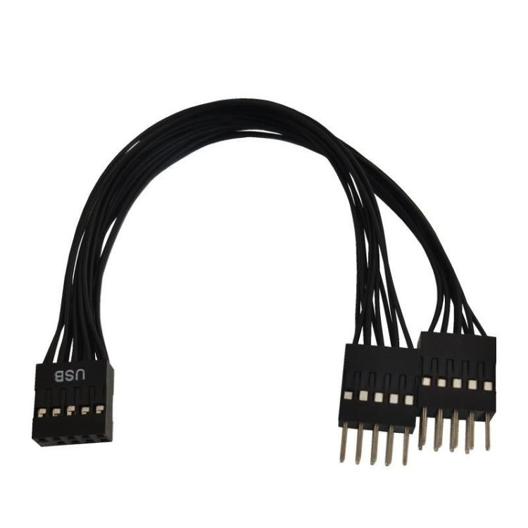 Câble d'extension adaptateur 2 en 1 pour carte mère d'ordinateur de bureau USB 9 broches