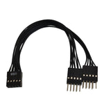 Câble d'extension adaptateur 2 en 1 pour carte mère d'ordinateur de bureau USB 9 broches
