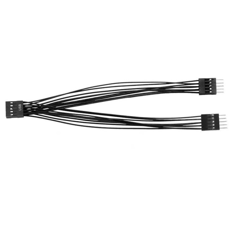 Câble d'extension adaptateur 2 en 1 pour carte mère d'ordinateur de bureau USB 9 broches