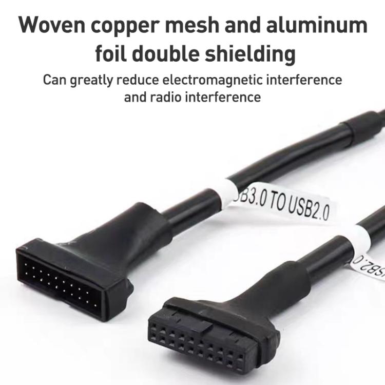 2 câbles adaptateurs USB3.0 pour carte mère d'ordinateur, 20 broches mâle vers 9 broches femelle, 9 broches mâle vers 20 broches femelle