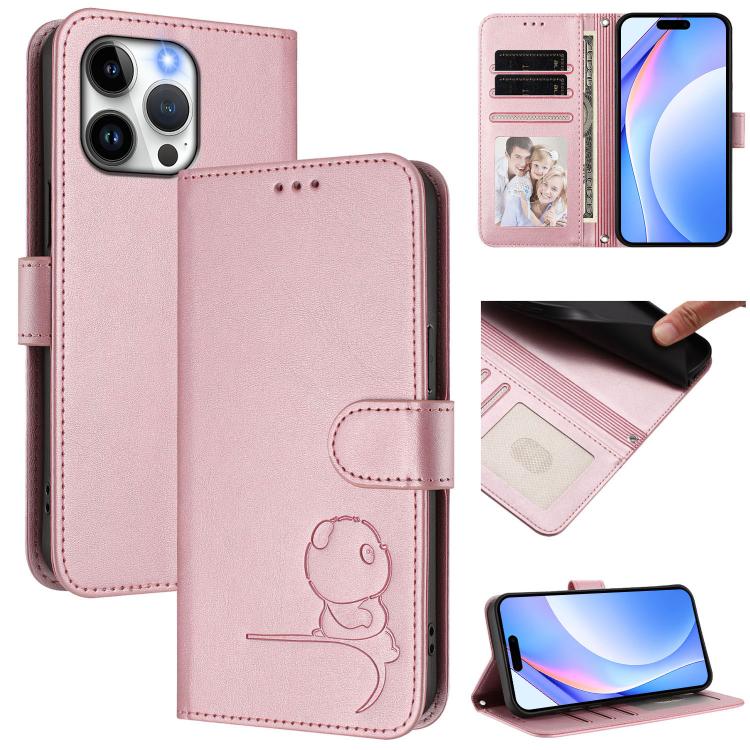 Étui en cuir gaufré RFID Panda avec lanière, pour iPhone 14 Pro Max, pour iPhone SE 2022 / 2020 / 8 / 7, pour iPhone 13 Pro Max, pour iPhone 13 Pro, pour iPhone 13 mini, pour iPhone 12 / 12 Pro, pour iPhone 12 Pro Max, pour iPhone 12 mini