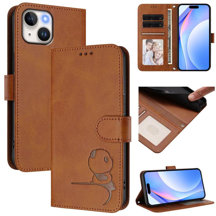 Étui en cuir gaufré RFID Panda avec lanière, pour iPhone 14 Pro Max, pour iPhone SE 2022 / 2020 / 8 / 7, pour iPhone 13 Pro Max, pour iPhone 13 Pro, pour iPhone 13 mini, pour iPhone 12 / 12 Pro, pour iPhone 12 Pro Max, pour iPhone 12 mini
