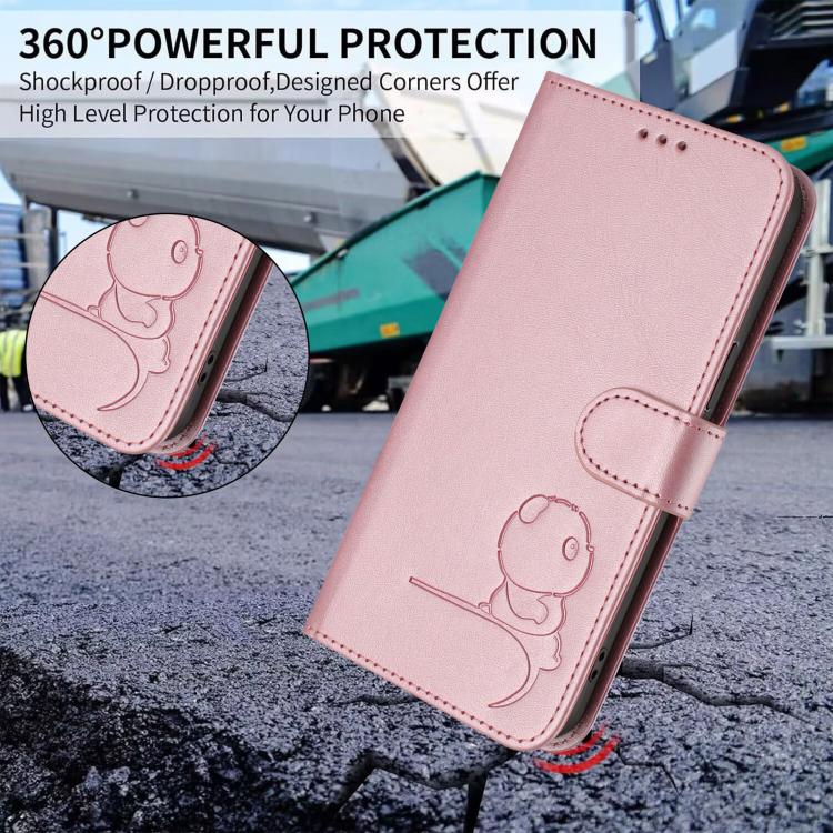 Étui de téléphone en cuir gaufré RFID avec lanière Litter Panda, pour iPhone 11 Pro Max, pour iPhone 11, pour iPhone 11 Pro, pour iPhone X / XS, pour iPhone XR, pour iPhone XS Max, pour iPhone 8 Plus / 7 Plus