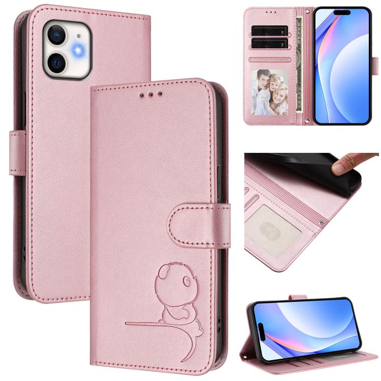 Étui de téléphone en cuir gaufré RFID avec lanière Litter Panda, pour iPhone 11 Pro Max, pour iPhone 11, pour iPhone 11 Pro, pour iPhone X / XS, pour iPhone XR, pour iPhone XS Max, pour iPhone 8 Plus / 7 Plus