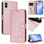 Étui de téléphone en cuir gaufré RFID avec lanière Litter Panda, pour iPhone 11 Pro Max, pour iPhone 11, pour iPhone 11 Pro, pour iPhone X / XS, pour iPhone XR, pour iPhone XS Max, pour iPhone 8 Plus / 7 Plus