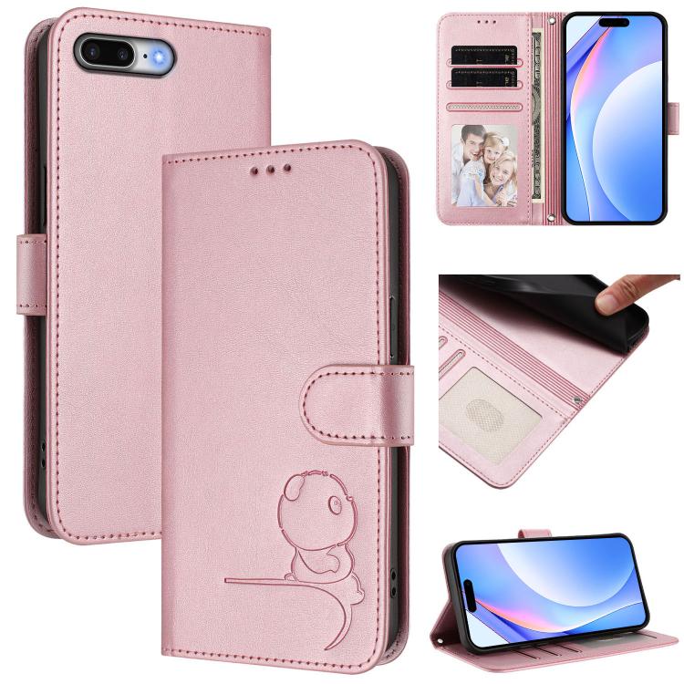 Étui de téléphone en cuir gaufré RFID avec lanière Litter Panda, pour iPhone 11 Pro Max, pour iPhone 11, pour iPhone 11 Pro, pour iPhone X / XS, pour iPhone XR, pour iPhone XS Max, pour iPhone 8 Plus / 7 Plus