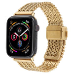 Bracelet de montre en maille d'acier avec fermoir magnétique, compatible avec Apple Watch 46 mm / 49 mm / 45 mm / 44 mm et Apple Watch 42 mm / 41 mm / 40 mm / 38 mm.