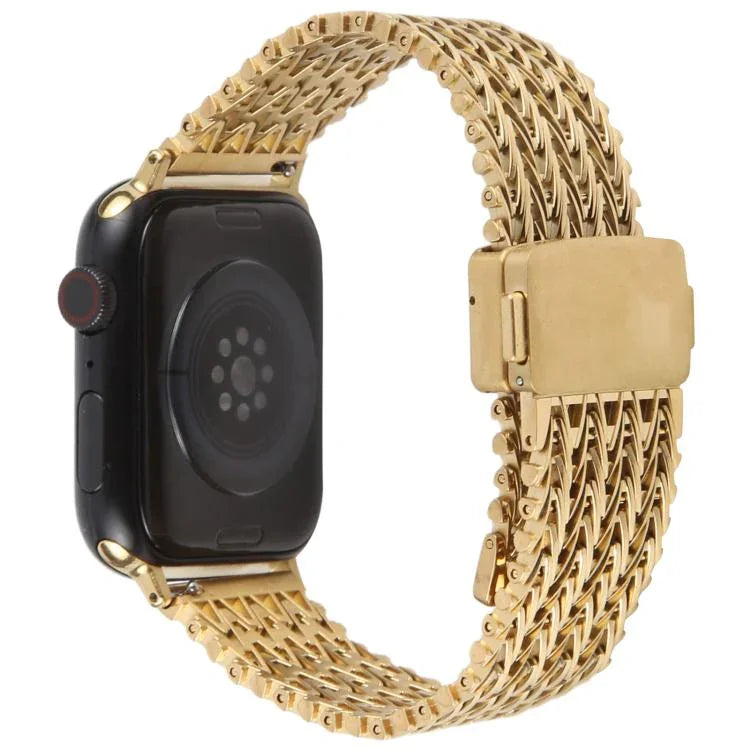 Bracelet de montre en maille d'acier avec fermoir magnétique, compatible avec Apple Watch 46 mm / 49 mm / 45 mm / 44 mm et Apple Watch 42 mm / 41 mm / 40 mm / 38 mm.