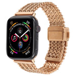 Bracelet de montre en maille d'acier avec fermoir magnétique, compatible avec Apple Watch 46 mm / 49 mm / 45 mm / 44 mm et Apple Watch 42 mm / 41 mm / 40 mm / 38 mm.