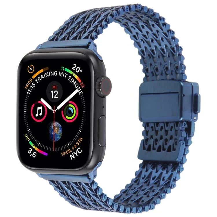Bracelet de montre en maille d'acier avec fermoir magnétique, compatible avec Apple Watch 46 mm / 49 mm / 45 mm / 44 mm et Apple Watch 42 mm / 41 mm / 40 mm / 38 mm.