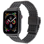 Bracelet de montre en maille d'acier avec fermoir magnétique, compatible avec Apple Watch 46 mm / 49 mm / 45 mm / 44 mm et Apple Watch 42 mm / 41 mm / 40 mm / 38 mm.
