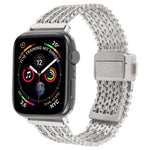 Bracelet de montre en maille d'acier avec fermoir magnétique, compatible avec Apple Watch 46 mm / 49 mm / 45 mm / 44 mm et Apple Watch 42 mm / 41 mm / 40 mm / 38 mm.