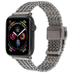 Bracelet de montre en maille d'acier avec fermoir magnétique, compatible avec Apple Watch 46 mm / 49 mm / 45 mm / 44 mm et Apple Watch 42 mm / 41 mm / 40 mm / 38 mm.