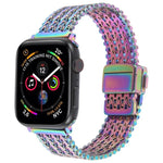 Bracelet de montre en maille d'acier avec fermoir magnétique, compatible avec Apple Watch 46 mm / 49 mm / 45 mm / 44 mm et Apple Watch 42 mm / 41 mm / 40 mm / 38 mm.