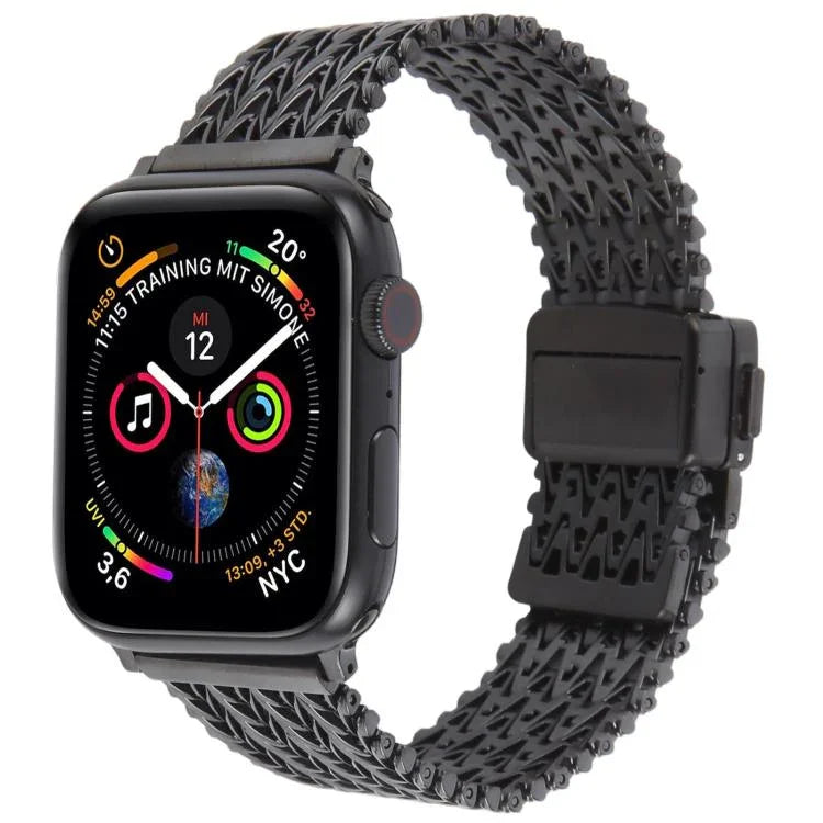 Bracelet de montre en maille d'acier avec fermoir magnétique, compatible avec Apple Watch 46 mm / 49 mm / 45 mm / 44 mm et Apple Watch 42 mm / 41 mm / 40 mm / 38 mm.