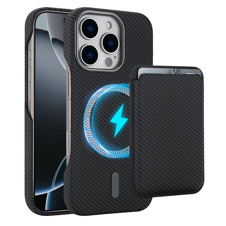 Étui de téléphone avec porte-cartes magnétique MagSafe en fibre de carbone, pour iPhone 17 Pro Max, pour iPhone 17 Pro, pour iPhone 17, pour iPhone Air, pour iPhone 16 Pro Max, iPhone 16 Pro, pour iPhone 16 Plus, pour iPhone 16, pour iPhone 15 Pro Max