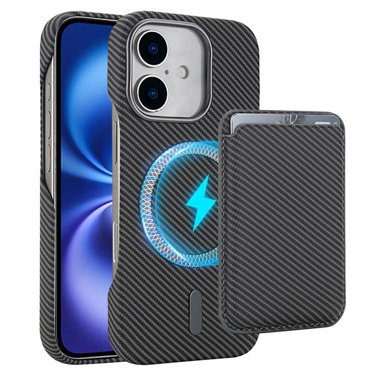 Étui de téléphone avec porte-cartes magnétique MagSafe en fibre de carbone, pour iPhone 17 Pro Max, pour iPhone 17 Pro, pour iPhone 17, pour iPhone Air, pour iPhone 16 Pro Max, iPhone 16 Pro, pour iPhone 16 Plus, pour iPhone 16, pour iPhone 15 Pro Max
