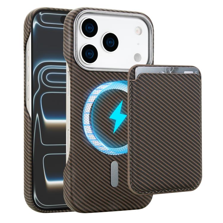 Étui de téléphone avec porte-cartes magnétique MagSafe en fibre de carbone, pour iPhone 17 Pro Max, pour iPhone 17 Pro, pour iPhone 17, pour iPhone Air, pour iPhone 16 Pro Max, iPhone 16 Pro, pour iPhone 16 Plus, pour iPhone 16, pour iPhone 15 Pro Max