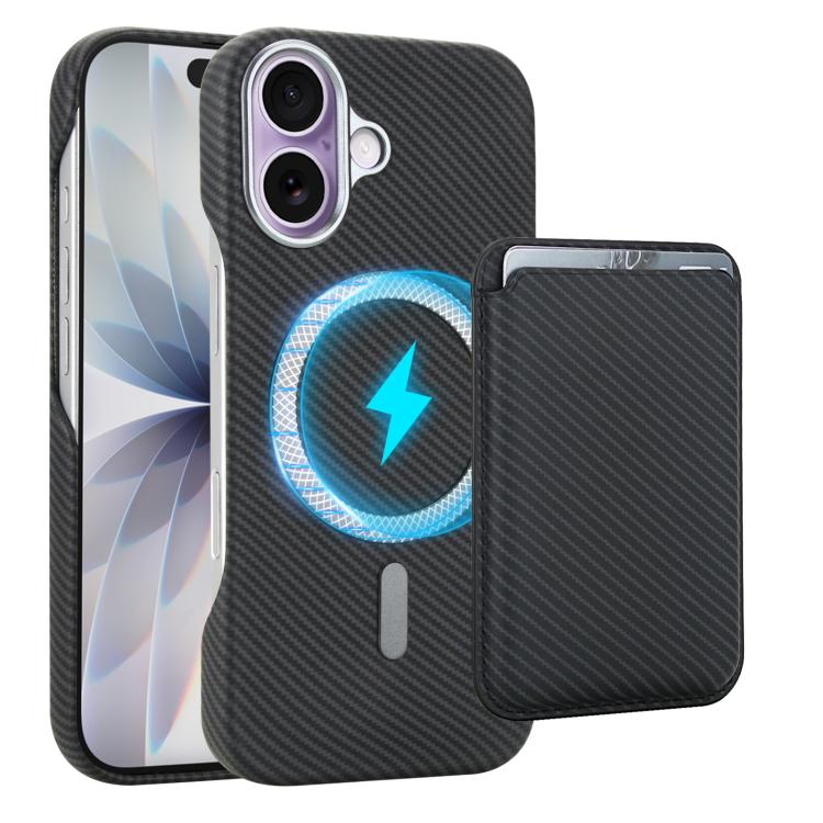 Étui de téléphone avec porte-cartes magnétique MagSafe en fibre de carbone, pour iPhone 17 Pro Max, pour iPhone 17 Pro, pour iPhone 17, pour iPhone Air, pour iPhone 16 Pro Max, iPhone 16 Pro, pour iPhone 16 Plus, pour iPhone 16, pour iPhone 15 Pro Max