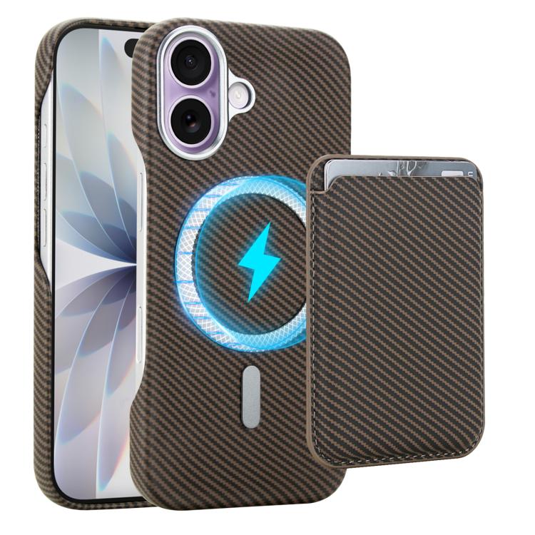 Étui de téléphone avec porte-cartes magnétique MagSafe en fibre de carbone, pour iPhone 17 Pro Max, pour iPhone 17 Pro, pour iPhone 17, pour iPhone Air, pour iPhone 16 Pro Max, iPhone 16 Pro, pour iPhone 16 Plus, pour iPhone 16, pour iPhone 15 Pro Max