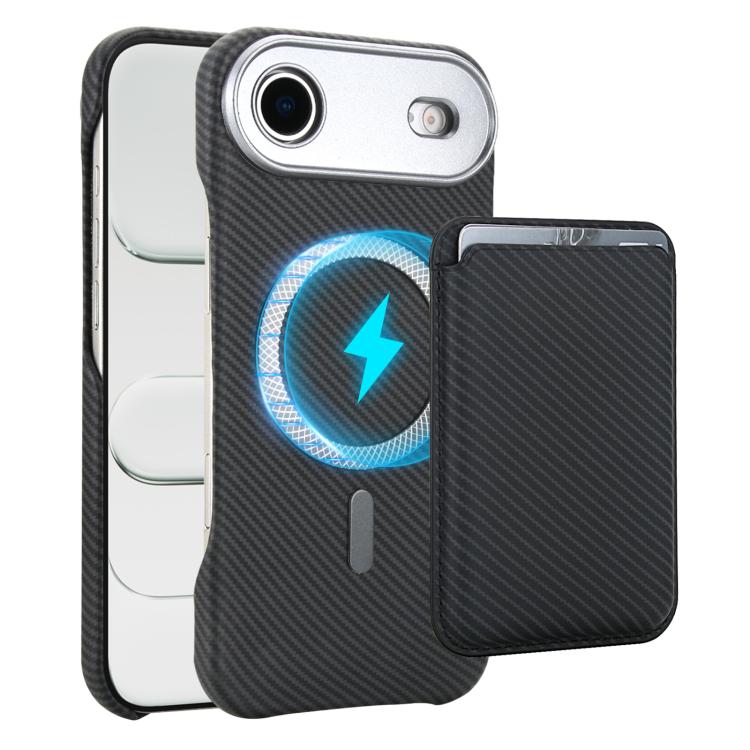 Étui de téléphone avec porte-cartes magnétique MagSafe en fibre de carbone, pour iPhone 17 Pro Max, pour iPhone 17 Pro, pour iPhone 17, pour iPhone Air, pour iPhone 16 Pro Max, iPhone 16 Pro, pour iPhone 16 Plus, pour iPhone 16, pour iPhone 15 Pro Max