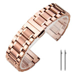 xDfind Five-bead Solid Stainless Steel Butterfly Buckle Watch Band, 14mm, 18mm, 20mm, 22mm