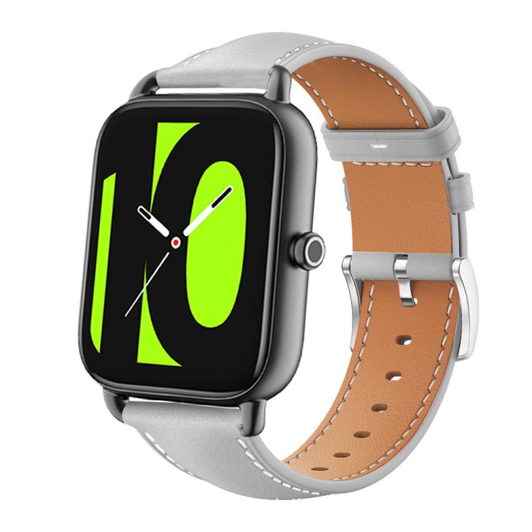 xDfind Flat Head Black Shark Fine Grain Leather Watch Band, 22mm For Xiaomi Watch S3/2 Pro/S2/S1, 22mm For Xiaomi Haylou Watch LS09B / LS05S / LS10, 20mm For Xiaomi Haylou RS4 Plus LS11 / LS12