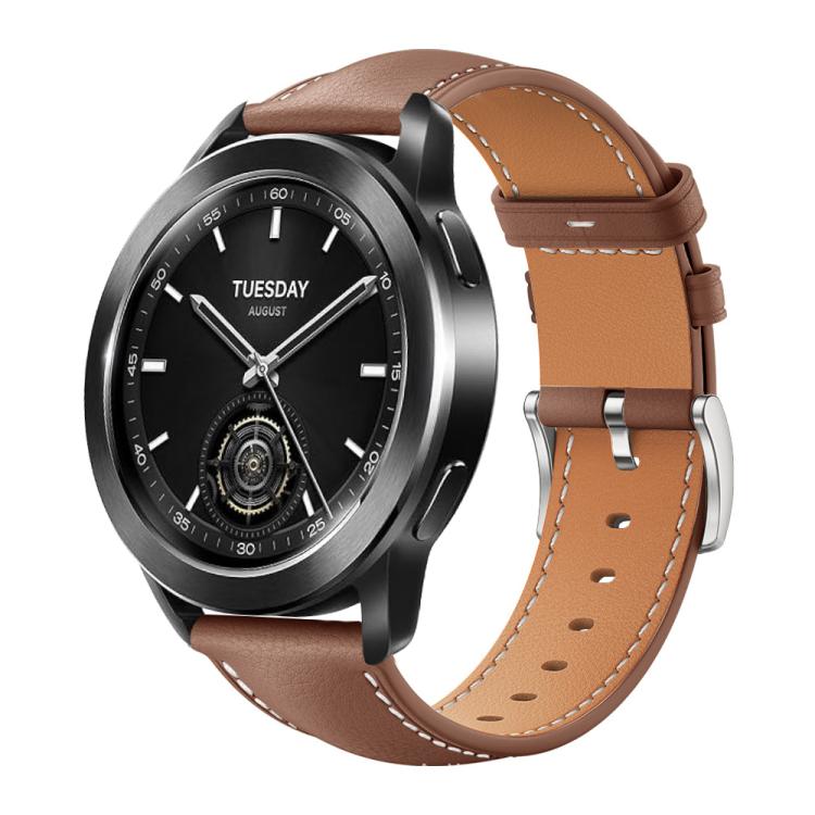 xDfind Flat Head Black Shark Fine Grain Leather Watch Band, 22mm For Xiaomi Watch S3/2 Pro/S2/S1, 22mm For Xiaomi Haylou Watch LS09B / LS05S / LS10, 20mm For Xiaomi Haylou RS4 Plus LS11 / LS12