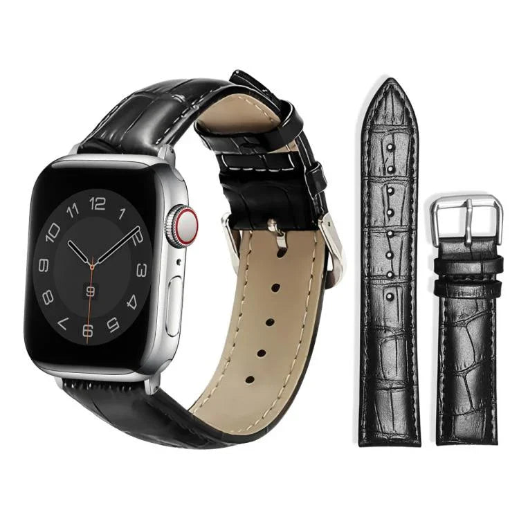 Bracelet de montre en cuir à boucle ardillon xDfind, imitation bambou, compatible avec Apple Watch 42/44/45/46/49 mm et Apple Watch 38/40/41/S10 42 mm.