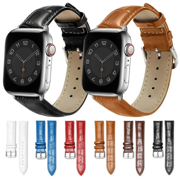 Bracelet de montre en cuir à boucle ardillon xDfind, imitation bambou, compatible avec Apple Watch 42/44/45/46/49 mm et Apple Watch 38/40/41/S10 42 mm.