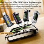 Adaptateur Type-C vers Type-C 240W avec affichage numérique et interrupteur