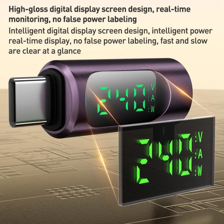 Adaptateur Type-C vers Type-C 240W avec affichage numérique et interrupteur