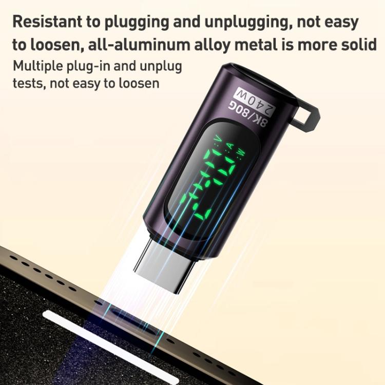 Adaptateur Type-C vers Type-C 240W avec affichage numérique et interrupteur