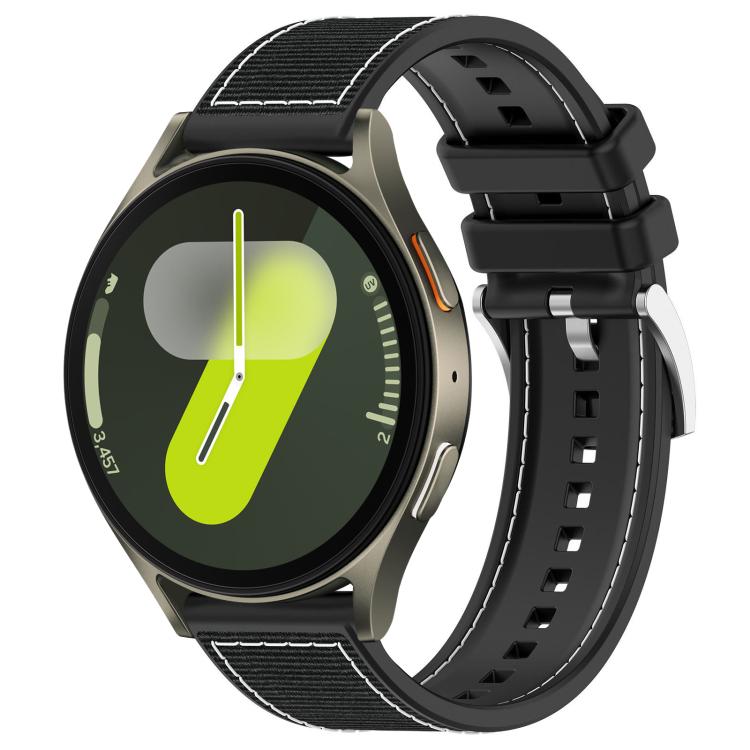 Bracelet de montre xDfind en silicone tressé hybride en nylon, pour Samsung Galaxy Watch Ultra/Ultra 2025 22mm, pour Samsung Galaxy Watch 7 / 6 / 5 / FE 20mm