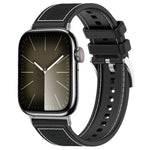 Bracelet de montre hybride en nylon tressé et silicone xDfind, compatible avec Apple Watch 42/44/45/46/49 mm (22 mm) et Apple Watch 38/40/41/S10 (42 mm, 20 mm).