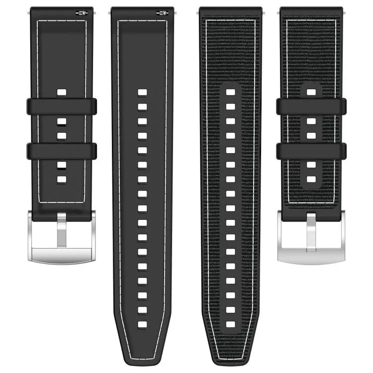 Bracelet de montre hybride en nylon tressé et silicone xDfind, compatible avec Apple Watch 42/44/45/46/49 mm (22 mm) et Apple Watch 38/40/41/S10 (42 mm, 20 mm).