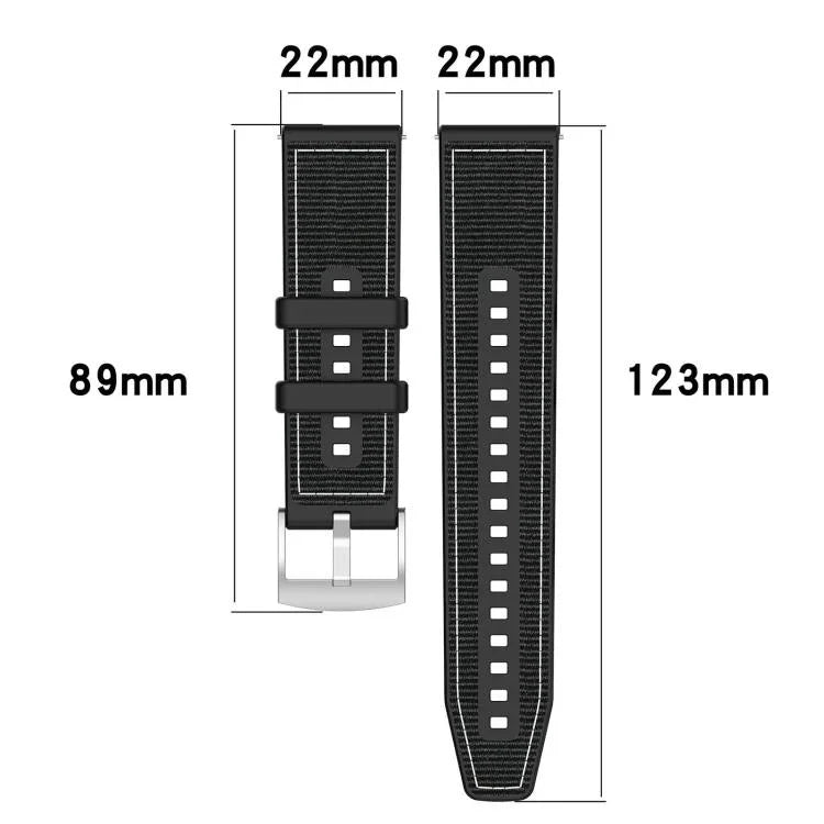 Bracelet de montre hybride en nylon tressé et silicone xDfind, compatible avec Apple Watch 42/44/45/46/49 mm (22 mm) et Apple Watch 38/40/41/S10 (42 mm, 20 mm).