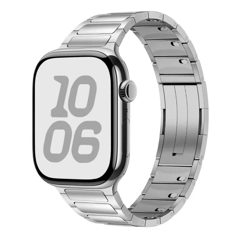 Bracelet de montre en acier inoxydable à boucle détachable latérale et trois billes, pour Apple Watch 46 mm / 49 mm / 45 mm / 44 mm et pour Apple Watch 42 mm / 41 mm / 40 mm / 38 mm