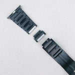 Bracelet de montre en acier inoxydable à boucle détachable latérale et trois billes, pour Apple Watch 46 mm / 49 mm / 45 mm / 44 mm et pour Apple Watch 42 mm / 41 mm / 40 mm / 38 mm